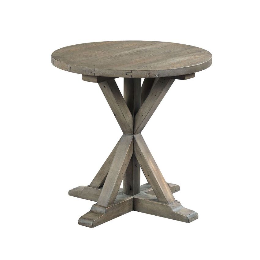 -TRESTLE ROUND END TABLE