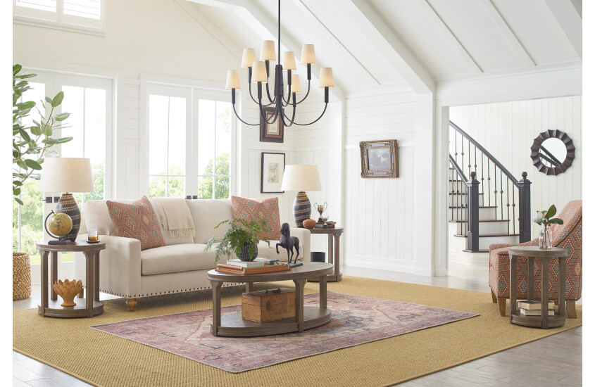 OVAL COFFEE TABLE ON CASTERS Room 1