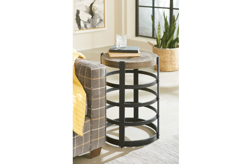 BARREL STRAP END TABLE Room 1